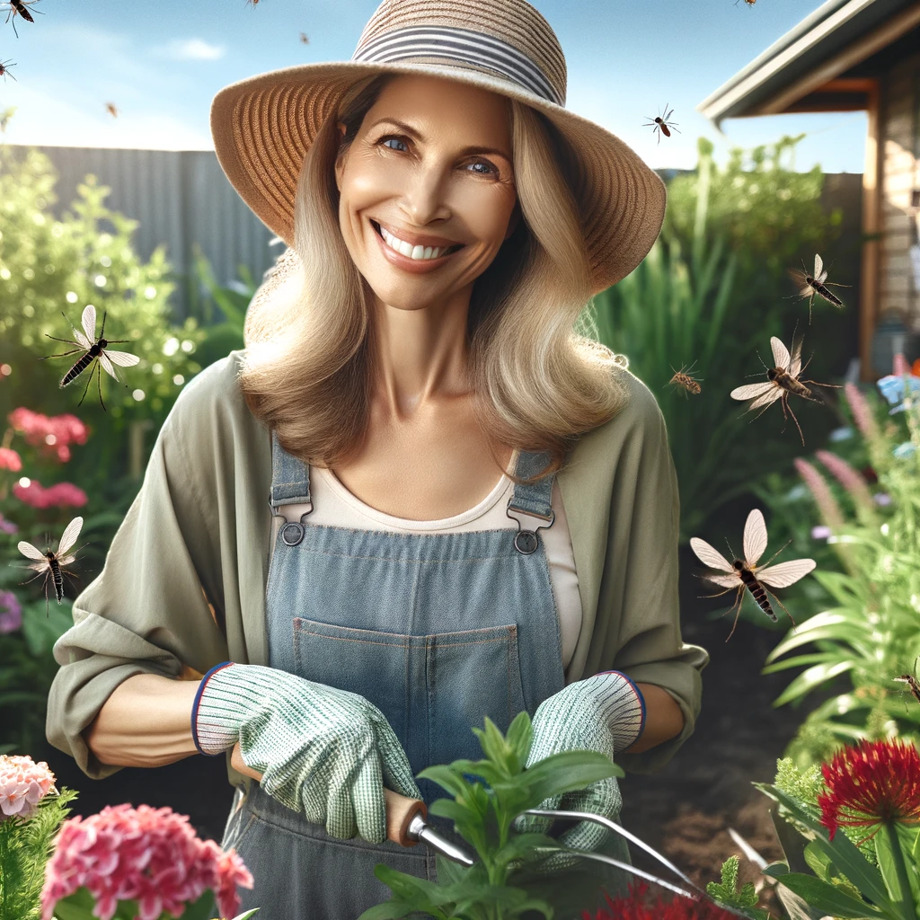 Woman-gardening-no-bug-worries