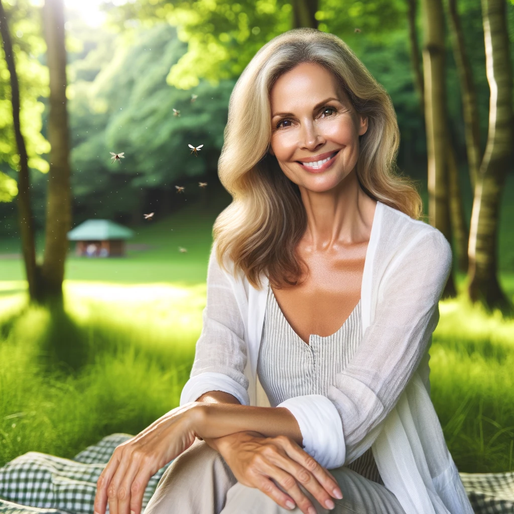 Woman-outdoors-no-bug-worries